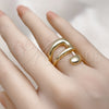 Oro Laminado Elegant Ring, Gold Filled Style Polished, Golden Finish, 01.60.0010 (One size fits all)