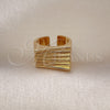 Oro Laminado Elegant Ring, Gold Filled Style Twist Design, Diamond Cutting Finish, Golden Finish, 01.60.0011 (One size fits all)