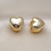 Oro Laminado Huggie Hoop, Gold Filled Style Heart Design, Polished, Golden Finish, 02.163.0332.15