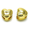 Oro Laminado Huggie Hoop, Gold Filled Style Heart Design, Polished, Golden Finish, 02.163.0332.15