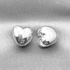 Rhodium Gold Filled Huggie Hoop, Heart Design, Polished, Rhodium Finish, 02.163.0333.1.13