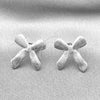 Rhodium Plated Stud Earring, Bow Design, Diamond Cutting Finish, Rhodium Finish, 02.163.0335.1