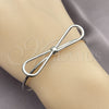 Rhodium Gold Filled Individual Bangle, Bow Design, Polished, Rhodium Finish, 07.341.0059.1 (02 MM Thickness, One size fits all)