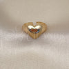 Oro Laminado Elegant Ring, Gold Filled Style Heart Design, Polished, Golden Finish, 01.60.0020 (One size fits all)