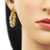 Oro Laminado Medium Hoop, Gold Filled Style Twist Design, Diamond Cutting Finish, Golden Finish, 02.170.0481.30