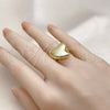 Oro Laminado Elegant Ring, Gold Filled Style Heart Design, Polished, Golden Finish, 01.341.0151 (One size fits all)