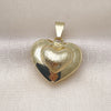 Oro Laminado Fancy Pendant, Gold Filled Style Heart and Hollow Design, Brushed Finish, Golden Finish, 05.341.0093