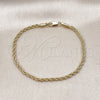 Oro Laminado Basic Bracelet, Gold Filled Style Rope Design, Polished, Golden Finish, 5.222.036.07 (02 MM Thickness, 7 Inches Length)