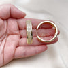 Oro Laminado Huggie Hoop, Gold Filled Style with White Cubic Zirconia, Polished, Golden Finish, 02.204.0008.35