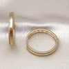 Oro Laminado Huggie Hoop, Gold Filled Style with White Micro Pave, Polished, Golden Finish, 02.204.0020.38