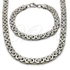 Stainless Steel Necklace and Bracelet, Polished, Steel Finish, 06.116.0057.1.22