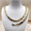 Stainless Steel Necklace and Bracelet, Polished, Two Tone, 06.116.0057.2.22