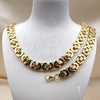 Stainless Steel Necklace and Bracelet, Polished, Golden Finish, 06.363.0035.2.24