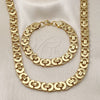 Stainless Steel Necklace and Bracelet, Polished, Golden Finish, 06.363.0035.2.24