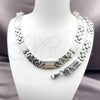 Stainless Steel Necklace and Bracelet, Infinite Design, Polished, Steel Finish, 06.363.0032.1.22