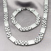 Stainless Steel Necklace and Bracelet, Infinite Design, Polished, Steel Finish, 06.363.0032.1.22