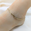 Oro Laminado Basic Anklet, Gold Filled Style Curb Design, Polished, Golden Finish, 03.419.0003.10 (04 MM Thickness, 10 Inches Length)