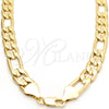 Oro Laminado Basic Necklace, Gold Filled Style Diamond Cutting Finish, Golden Finish, 03.419.0009.24 (12 MM Thickness, 24 Inches Length)