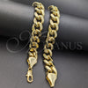 Oro Laminado Basic Bracelet, Gold Filled Style Polished, Golden Finish, 03.419.0010.09 (18 MM Thickness, 9 Inches Length)
