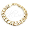 Oro Laminado Basic Bracelet, Gold Filled Style Curb Design, Polished, Golden Finish, 03.419.0012.09 (12 MM Thickness, 9 Inches Length)