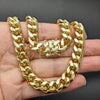 Oro Laminado Basic Necklace, Gold Filled Style Miami Cuban Design, Polished, Golden Finish, 03.419.0018.24 (10 MM Thickness, 24 Inches Length)