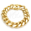 Oro Laminado Basic Bracelet, Gold Filled Style Miami Cuban Design, Polished, Golden Finish, 03.419.0016.09 (18 MM Thickness, 9 Inches Length)