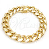Oro Laminado Basic Bracelet, Gold Filled Style Miami Cuban Design, Polished, Golden Finish, 03.419.0018.09 (10 MM Thickness, 9 Inches Length)