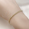 Oro Laminado Basic Bracelet, Gold Filled Style Miami Cuban Design, Polished, Golden Finish, 03.213.0290.07 (03 MM Thickness, 8 Inches Length)