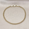 Oro Laminado Basic Bracelet, Gold Filled Style Miami Cuban Design, Polished, Golden Finish, 03.213.0290.07 (03 MM Thickness, 8 Inches Length)