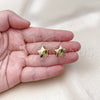 Oro Laminado Huggie Hoop, Gold Filled Style Star Design, Polished, Golden Finish, 02.163.0326.12