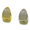 Oro Laminado Huggie Hoop, Gold Filled Style with White Cubic Zirconia, Polished, Golden Finish, 02.195.0165.15