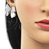Rhodium Gold Filled Stud Earring, Bow Design, Polished, Rhodium Finish, 02.60.0158.1