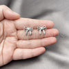 Rhodium Gold Filled Stud Earring, Bow Design, Polished, Rhodium Finish, 02.60.0162.1