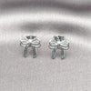 Rhodium Gold Filled Stud Earring, Bow Design, Polished, Rhodium Finish, 02.60.0162.1