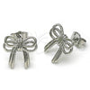 Rhodium Gold Filled Stud Earring, Bow Design, Polished, Rhodium Finish, 02.60.0162.1