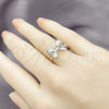Rhodium Gold Filled Elegant Ring, Bow Design, Matte Finish, Rhodium Finish, 01.60.0024.1 (One size fits all)