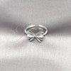 Rhodium Gold Filled Elegant Ring, Bow Design, Matte Finish, Rhodium Finish, 01.60.0024.1 (One size fits all)