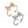Rhodium Gold Filled Elegant Ring, Bow Design, Matte Finish, Rhodium Finish, 01.60.0024.1 (One size fits all)