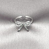 Rhodium Plated Elegant Ring, Bow Design, Diamond Cutting Finish, Rhodium Finish, 01.60.0025.1