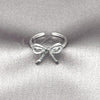 Rhodium Gold Filled Elegant Ring, Bow Design, Diamond Cutting Finish, Rhodium Finish, 01.60.0025.1 (One size fits all)