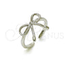Rhodium Gold Filled Elegant Ring, Bow Design, Diamond Cutting Finish, Rhodium Finish, 01.60.0025.1 (One size fits all)