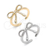 Rhodium Gold Filled Elegant Ring, Bow Design, Diamond Cutting Finish, Rhodium Finish, 01.60.0025.1 (One size fits all)