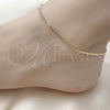 Oro Laminado Basic Anklet, Gold Filled Style Miami Cuban Design, Diamond Cutting Finish, Golden Finish, 04.213.0157.09 (02 MM Thickness, 9 Inches Length)
