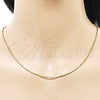 Oro Laminado Basic Necklace, Gold Filled Style Rat Tail and Twist Design, Diamond Cutting Finish, Golden Finish, 04.341.0126.20 (01 MM Thickness, 20 Inches Length)