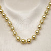 Oro Laminado Basic Necklace, Gold Filled Style Ball Design, Polished, Golden Finish, 04.341.0139.18 (10 MM Thickness, 17 Inches Length)