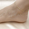 Oro Laminado Basic Anklet, Gold Filled Style Rolo Design, Diamond Cutting Finish, Golden Finish, 04.213.0088.10 (02 MM Thickness, 10 Inches Length)
