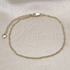 Oro Laminado Basic Anklet, Gold Filled Style Rolo Design, Diamond Cutting Finish, Golden Finish, 04.213.0088.10 (02 MM Thickness, 10 Inches Length)