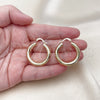 Oro Laminado Medium Hoop, Gold Filled Style Hollow Design, Diamond Cutting Finish, Golden Finish, 02.213.0262.30