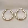Oro Laminado Medium Hoop, Gold Filled Style Hollow Design, Diamond Cutting Finish, Golden Finish, 02.213.0753.30