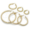 Oro Laminado Medium Hoop, Gold Filled Style Hollow Design, Diamond Cutting Finish, Golden Finish, 02.170.0309.25